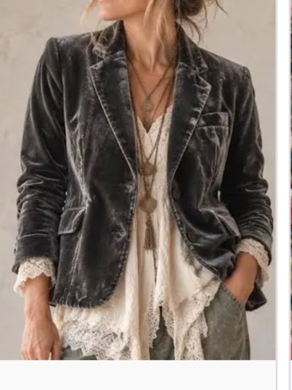 Sundance Gray Iridescent Velvet Blazer Size 4 36” - Picture 2 of 6